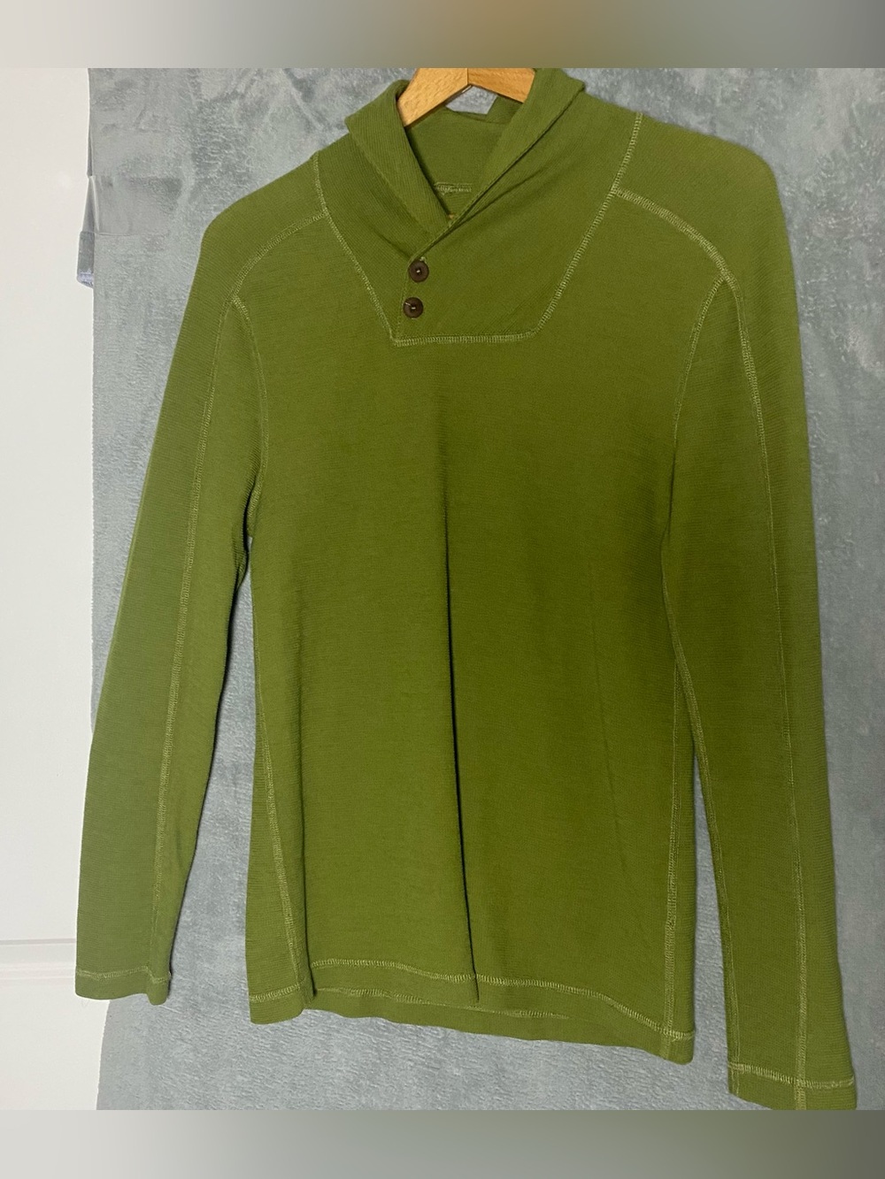 Ibex Merino Wool Blend Waffle Knit Henley Sweater USA size small